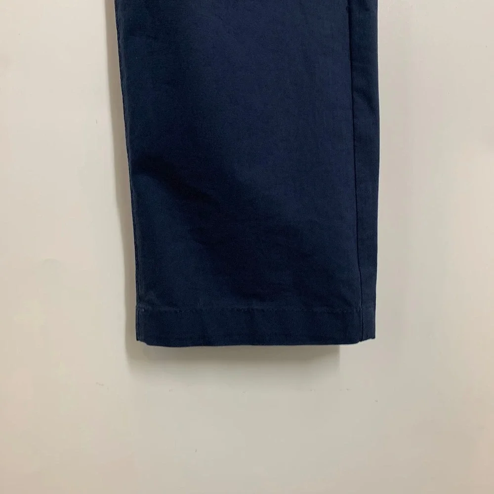 J. Crew Mens Navy Blue Flat Front Chinos Pants Straight Leg Casual Pants Size 28
